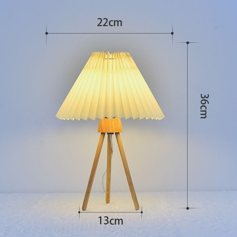 Lampe de Chevet Trépied Bois Naturel avec Abat-jour Moderne 2 Taille de la lampe trépied bois naturel