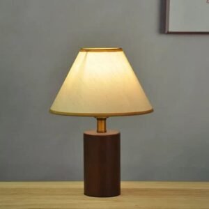lampe de chevet bois brut avec abat jour en tissu haut gamme 244 1