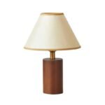 lampe de chevet bois brut avec abat jour en tissu haut gamme 429 1
