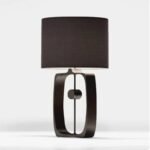 lampe de chevet bois design elegante et artisanale en tissu 877 1