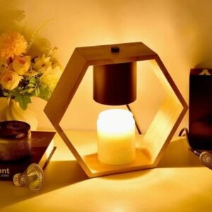 lampe de chevet bois naturel hexagone pour un eclairage 126 1