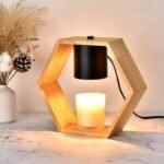lampe de chevet bois naturel hexagone pour un eclairage 267 1