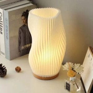 Lampe de Chevet Bois Socle avec Contrôle Smartphone élégante et Chaleureuse