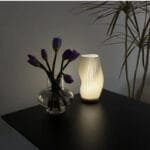 Lampe de Chevet Bois Socle avec Contrôle Smartphone élégante et Chaleureuse