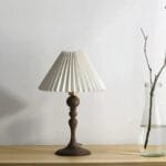 Lampe de Chevet Bois Tourné au Style Bohème Chic