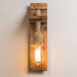 Lampe de Chevet Corde et Bois au Style Industriel