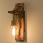 Lampe de Chevet Corde et Bois au Style Industriel