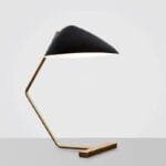 Lampe de Chevet Design à Surface Mate Noire avec Détails Dorés