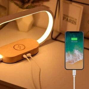lampe de chevet moderne tactile avec chargeur et horloge digitale 825 2