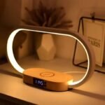 lampe de chevet moderne tactile avec chargeur et horloge digitale 990 1 1