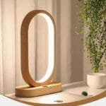 Lampe de Chevet Originale Bois avec Station de Chargeur Induction