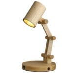 Lampe de Chevet Pied Bois Minimaliste au Style Rétro