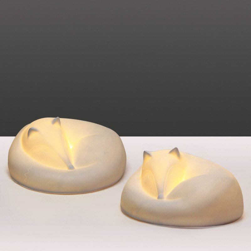 Lampe de Chevet Renard Douce pour Enfants - Collection Veilleuse 1 Deux lampes de chevet renards côte à côte