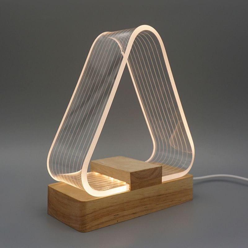 Lampe de Chevet Tactile en Bois Naturel pour une Ambiance Douce 2 lampe de chevet tactile bois allumée