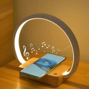 lampe de chevet tactile en bois naturel avec station chargement 677 1