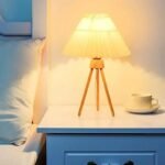lampe de chevet trepied bois naturel avec abat jour moderne 239 2