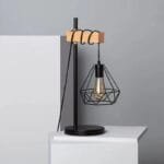 Lampe Industrielle en Bois Métal pour Chevet élégant et Moderne