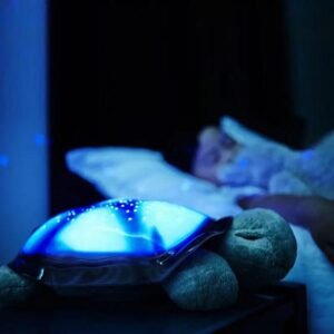 tortue bleue veilleuse avec ciel etoile et musiques douces 433 1