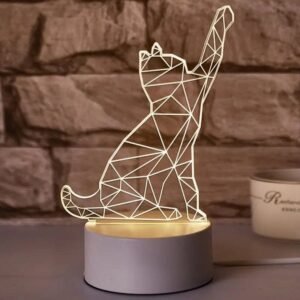 veilleuse chat 3d blanc lallie ideal pour apaiser votre enfant 905 1